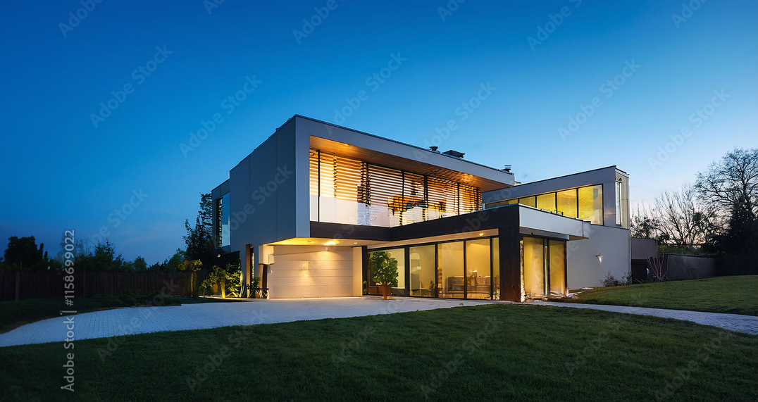 Villa mit luxuriöser Fassade